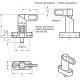 Indexing pin with lever GN 612.10-10-10-16-SW - with mounting flange, black steel body
