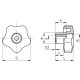 VCT.84-SST-FP-M16 knob - stainless steel boss, threaded hole, without cap