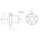 Brown trapezoidal nut with collar 26x5 Left-handed