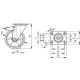 125mm polyurethane swivel wheel with brake and mounting plate, load capacity 220 kg RE.F5-125-SSF-N-ESD