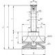 Swivel foot LV.A-80-14-M16x78-ELK - base and knob made of technopolymer, threaded pin, steel