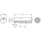 Non-rotating handle I.780/80-M8-SAN-C1 - technopolymer with antimicrobial protection black