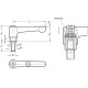 Flat adjustable lever GN 302.2-30-M5-12-SR - threaded pin made of steel gray