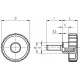 Knob with grooved grip MBT.45 p-M6x10-SOFT - threaded shank made of galvanized steel