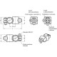 Stainless steel bidirectional connector GN 132.5-B30-B30-40-B