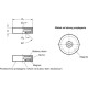 Permanent magnet GN 51.8-ND-88-SW - flat, with a hole for a countersunk screw, in a rubber cover, black