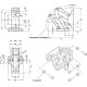 Articulated hinge GN 7243-AL-75-EL - mounted inside, opening angle 120 natural black