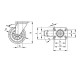 Swivel wheel diameter 200 mm, rubber with brake, mounting plate, load capacity 225 kg RE.E2-200-SBF-N