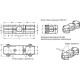 GN T-connector 195-V35-60-2-BL - aluminum/multi-piece design