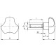 VTT.60-SST-p-M12x50 CLEAN solid knob - threaded pin