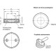 Permanent magnet GN 51.6-ND-57-32-M6 - flat, housing with two threaded holes, rubber cover