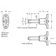 Stainless steel mounting pin with ball lock GN 113.7-12-60 - AISI 303, plastic T-handle