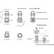 Pressure element GN 709.3-17-M12-RR - serrated contact surface, with automatic return spring