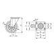 Swivel wheel fi 100mm rubber with mounting plate, load capacity 80 kg RE.E2-100-SBL-N