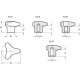 Three-arm stainless steel knob GN 5345-60-A - material AISI 303 a1