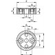 Positioning ring RDB.32-60-B - rear mounting, through holes, stainless steel hex nuts
