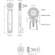 Stainless steel ratchet wrench GN 318-178-M10-20-C - with threaded shank