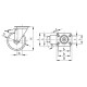 Swivel wheel fi 125mm plastic with a brake with a mounting plate, load capacity 220 kg RE.F8-125-SBF-N
