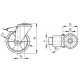 125mm polyurethane swivel wheel with brake and mounting hole, load capacity 220 kg RE.F5-125-FSF-N-ESD