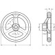 Multi-spoke handwheel DIN 950-AL-315-B30-A - handwheel without handle