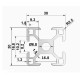 Aluminum profile 30x30 light groove 8 - 600mm