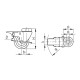 40mm polyurethane swivel wheel with a brake with a mounting hole, load capacity 40 kg RE.C6-040-FBF