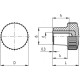 Knurled knob B.259/20 B-M6 - brass insert, threaded hole