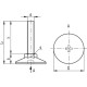 Non-swinging foot LX.30-SW17-M10x73-S - galvanized steel, base with a slot for a Phillips screwdriver