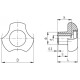 VTT.50-CB-M8-C3 knob - threaded hole gray