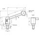 Safety adjustable lever GN 312-24-M10-63-E - with threaded pin