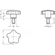 Stainless steel knob GN 5334.4-50-M10-30 - with threaded pin