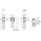 Stainless steel ball joint with threaded pin GN 648.6-22-M22x1.5-WH