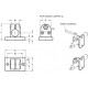Connector with side plate for sliding mechanisms GN 145.1-G18-2-NI - stainless steel, for sliding mechanisms O18