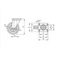 Swivel wheel fi 125mm rubber with mounting plate, load capacity 130 kg RE.E3-125-SBL-N Swivel wheel fi 125mm rubber with mounting plate, load capacity 130 kg RE.E3-125-SBL-N