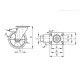 80mm polyurethane swivel wheel with brake and mounting plate, load capacity 200 kg RE.F5-080-SSF-N