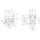 Worm gear, ratio 7.5:1 RV25-40-56B14