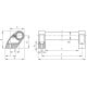 Bent pipe handle M.1053/30-500-SST - technopolymer and stainless steel