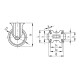 Fixed wheel fi 100mm rubber with mounting plate, load capacity 100 kg RE.G1-100-PBL-N