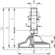 Swivel foot LV.A-125-ACV-AS-M24x136 - technopolymer base, threaded pin, steel, galvanized