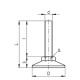 Non-swinging foot LX.40-SW17-M12x100 - galvanized steel