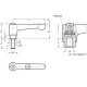 Flat adjustable lever GN 302-78-M10-63-SW - with threaded pin black