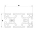 Aluminum profile 90x32mm - groove 8mm - 1000mm