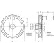 Multi-spoke handwheel GN 924-200-K18-R-SW - with revolving handle black