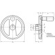 Rankinis ratas O 160 GN 924.60-160-K14-R - slankiojantiems mechanizmams fi60