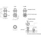 Stainless steel pressure element GN 709.35-17-M10-BR - smooth pressure surface, with automatic return spring