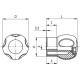 Knob EBK.50 B-M8-C-SOFT-C4 - soft-touch yellow technopolymer