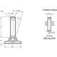 Adjustable pressure foot GN 638-40-M8-58-ST - steel, plastic pressure foot