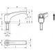 Adjustable handle ERZ.63 SST-p-M6x63 - stainless steel clamping element, threaded pin