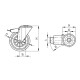 Swivel wheel fi 125mm rubber with brake with mounting hole, load capacity 110 kg RE.E2-125-FBF-N
