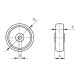 100 mm poliuretano ratas, keliamoji galia 170 kg RE.FF-100-RBL